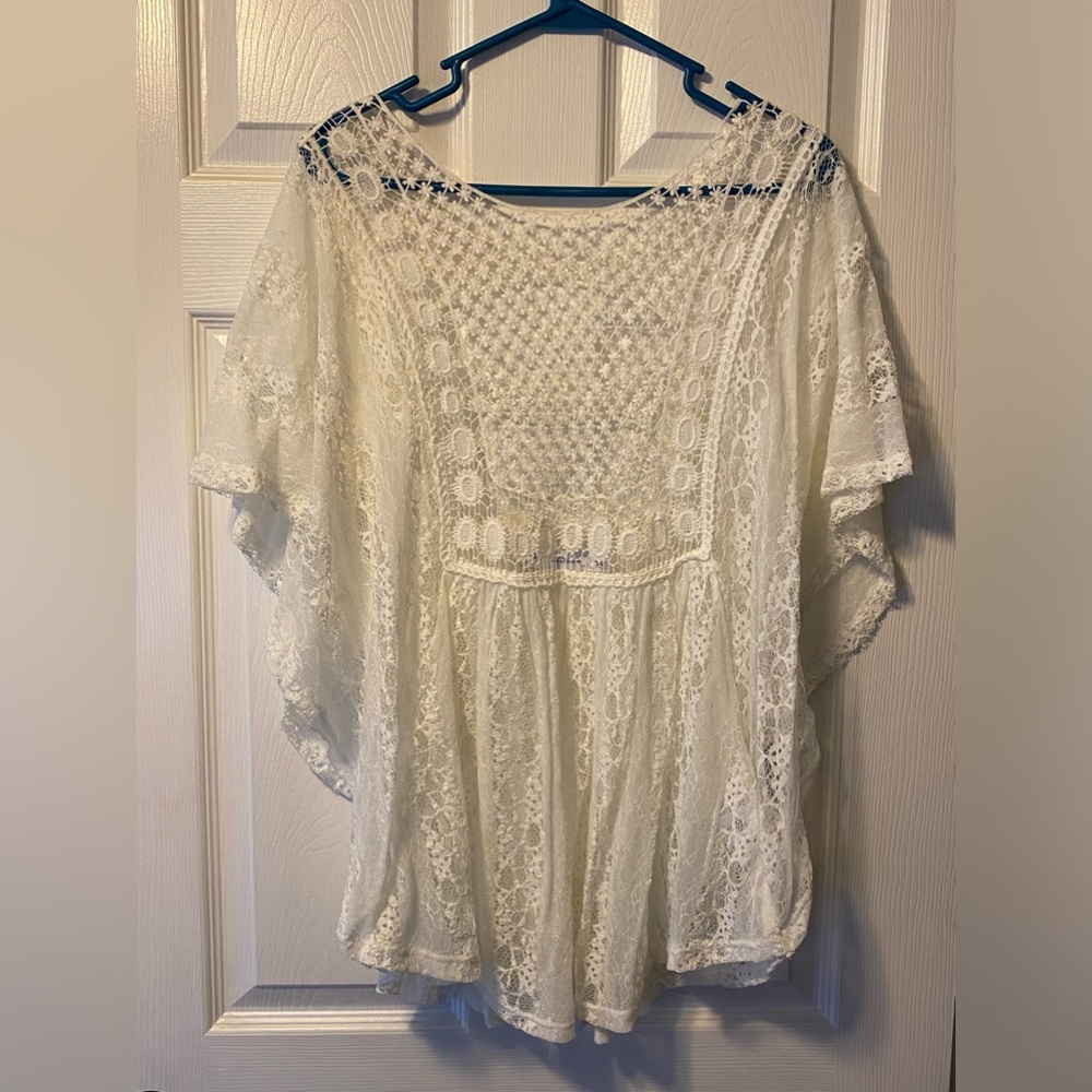 NWOT - NY&CO Boho Coverup Top - Size Large - White